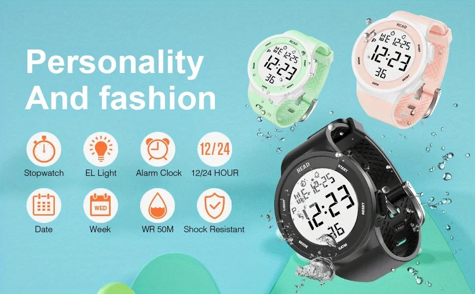 Women’s LED Digital Watch with Silicone Band