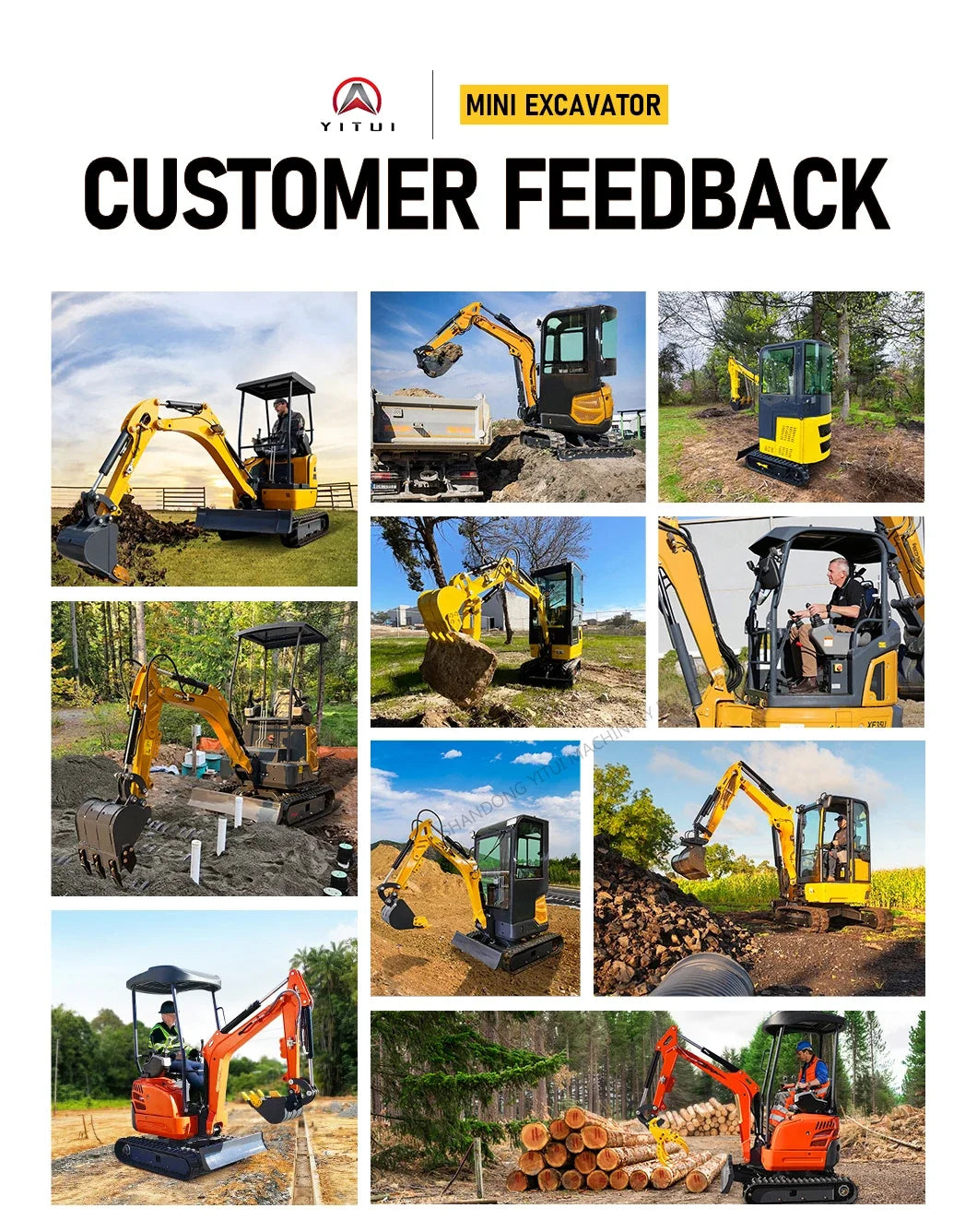 1 Ton Mini Excavator with Custom Color Options