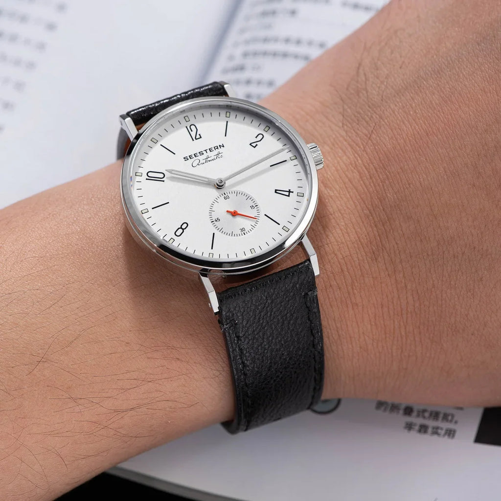 SEESTERN S382 Men’s Automatic Dress Watch with Leather Strap