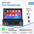 7-Inch Retractable Single-DIN Car Stereo with CarPlay & Android Auto