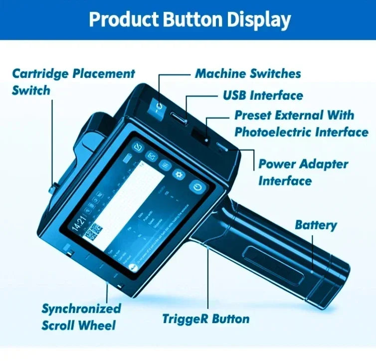 WILLITA WLD-S10 Handheld Inkjet Printer – 2–25.4 mm Print Height