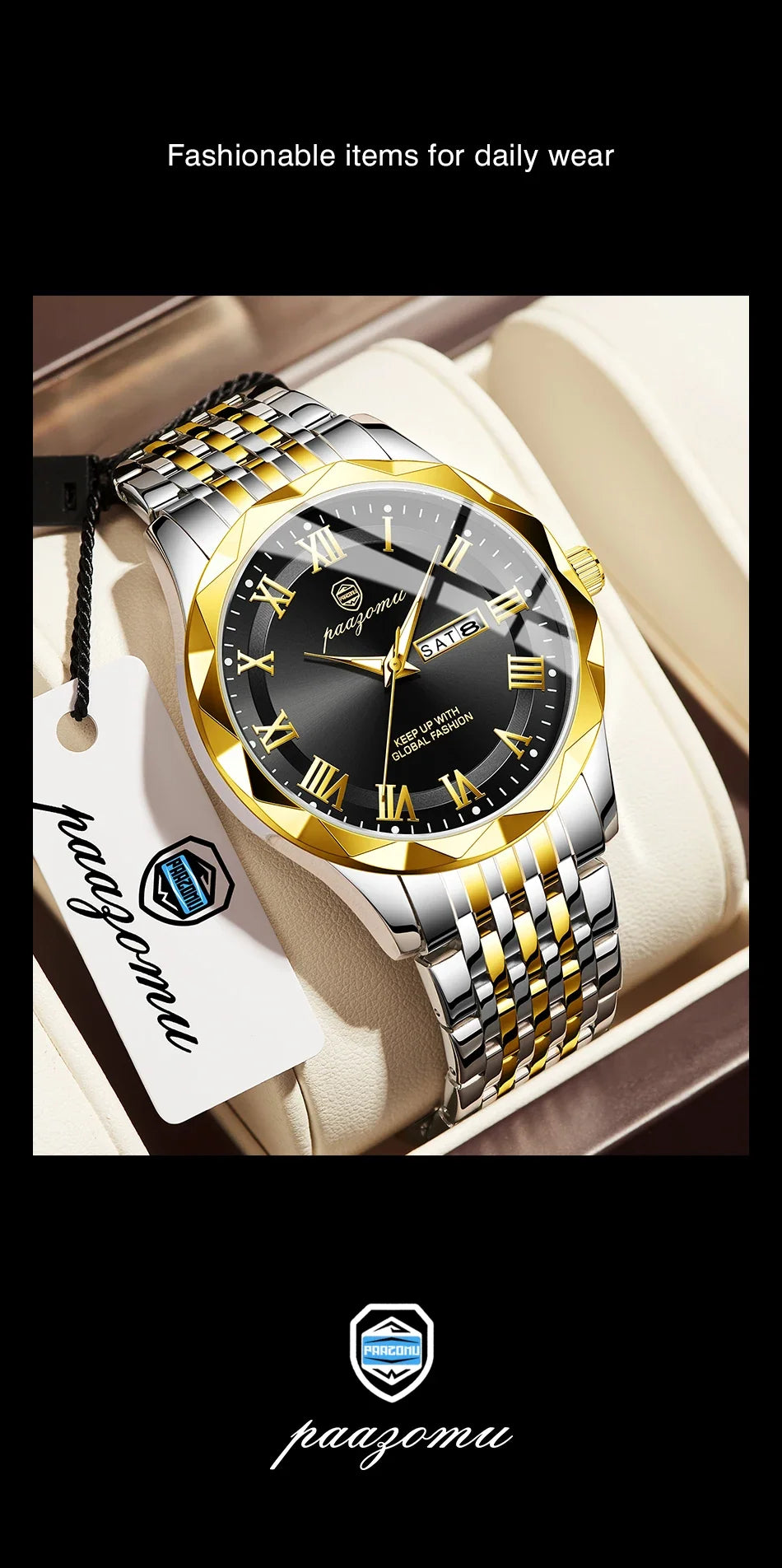 Men’s Minimalist Quartz Watch with Numberless Dial – Model 6367