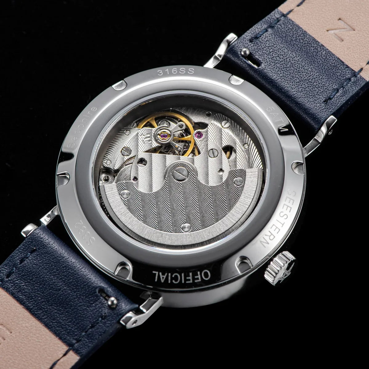 SEESTERN S382 Men’s Automatic Dress Watch with Leather Strap