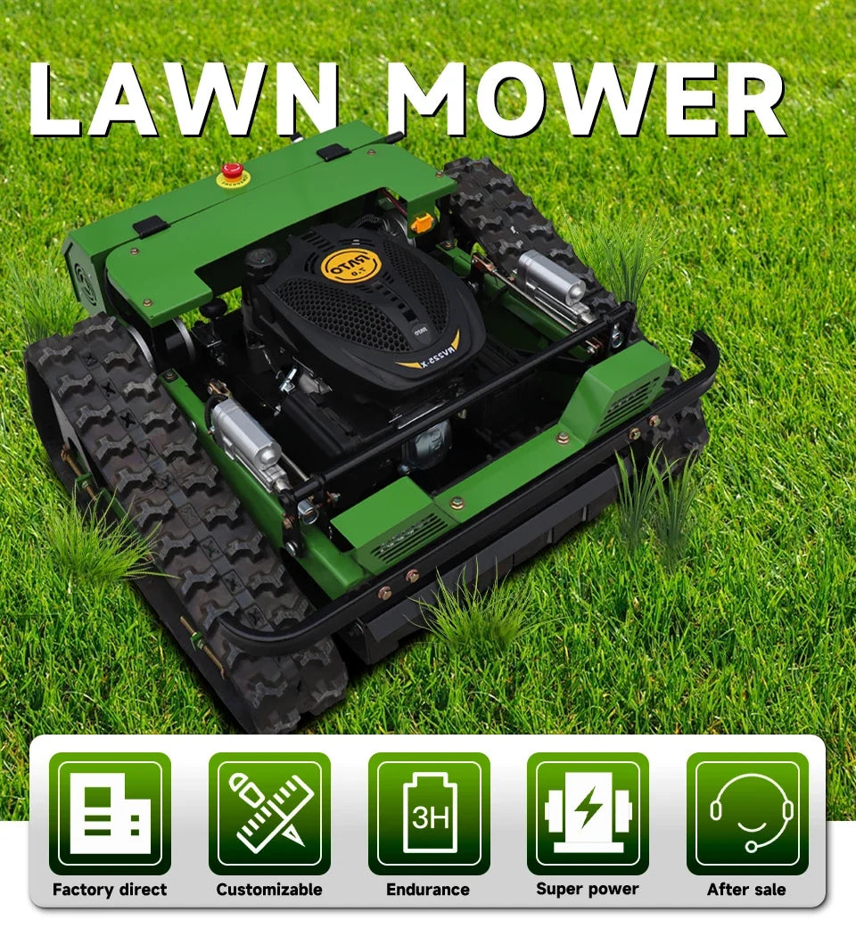 Remote-Control Lawn Mower – 9.5HP Petrol, 500mm Cutting Width