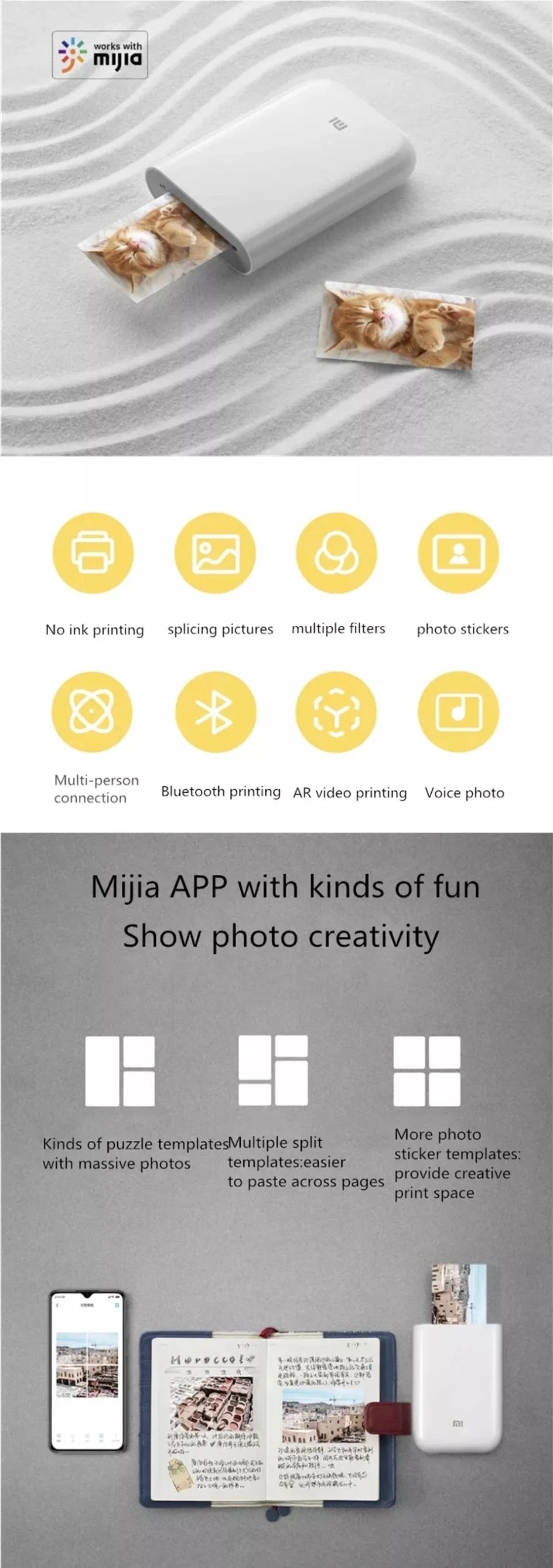 Portable Mini Photo Printer & Paper Refill Options