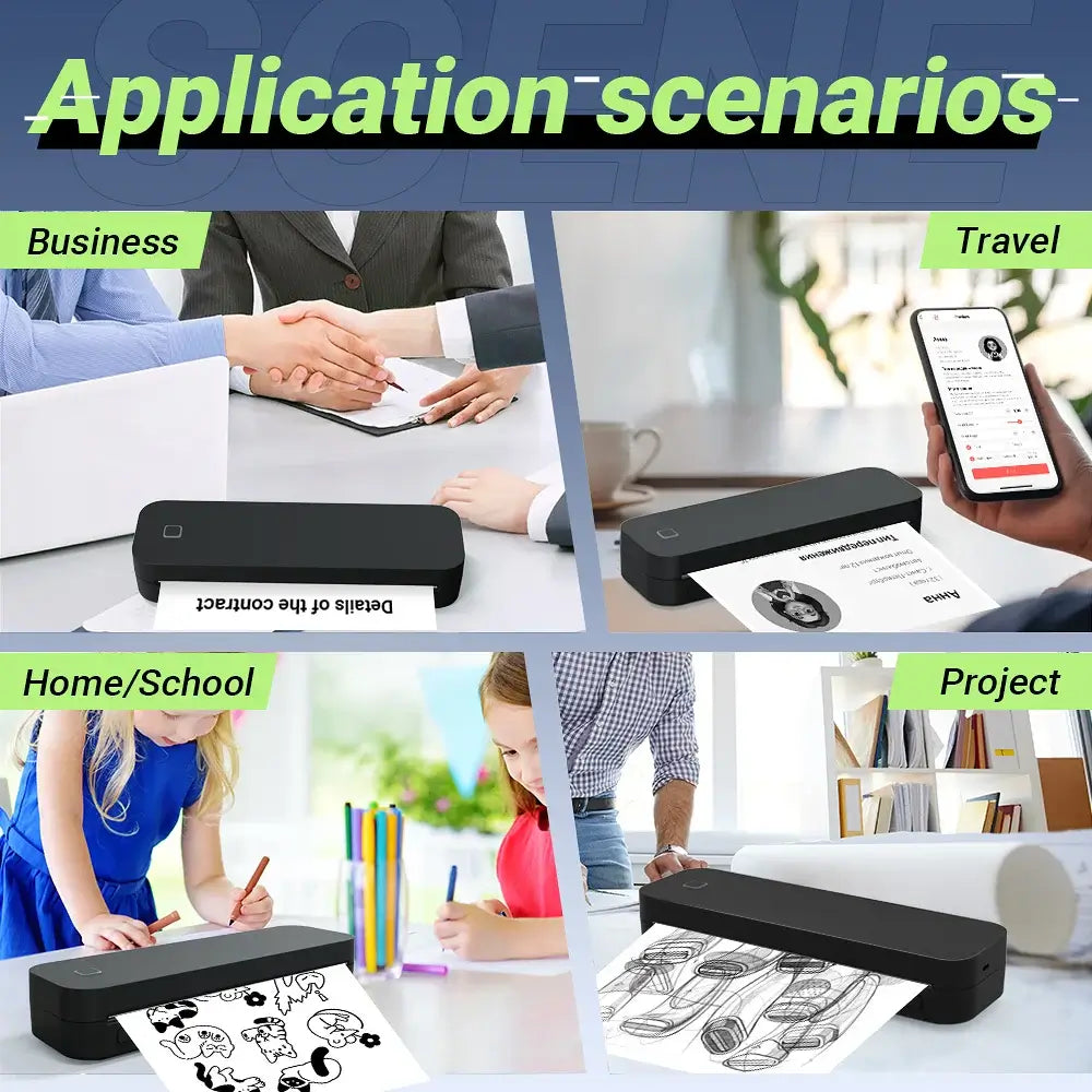 Portable A4 Bluetooth Thermal Printer & Paper Roll Option