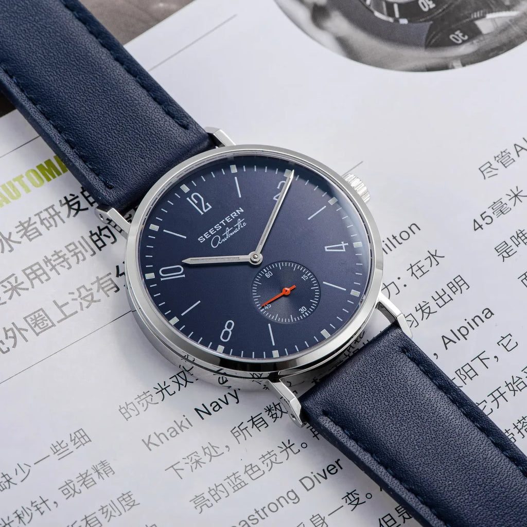 SEESTERN S382 Men’s Automatic Dress Watch with Leather Strap