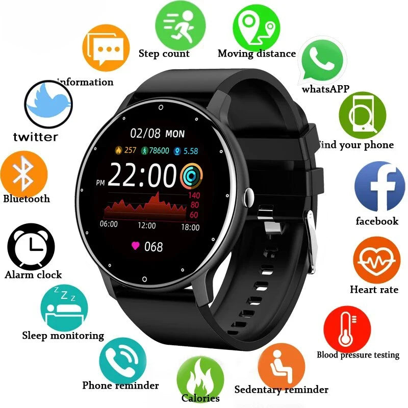 Touchscreen Smartwatch with Fitness Tracking & Notifications