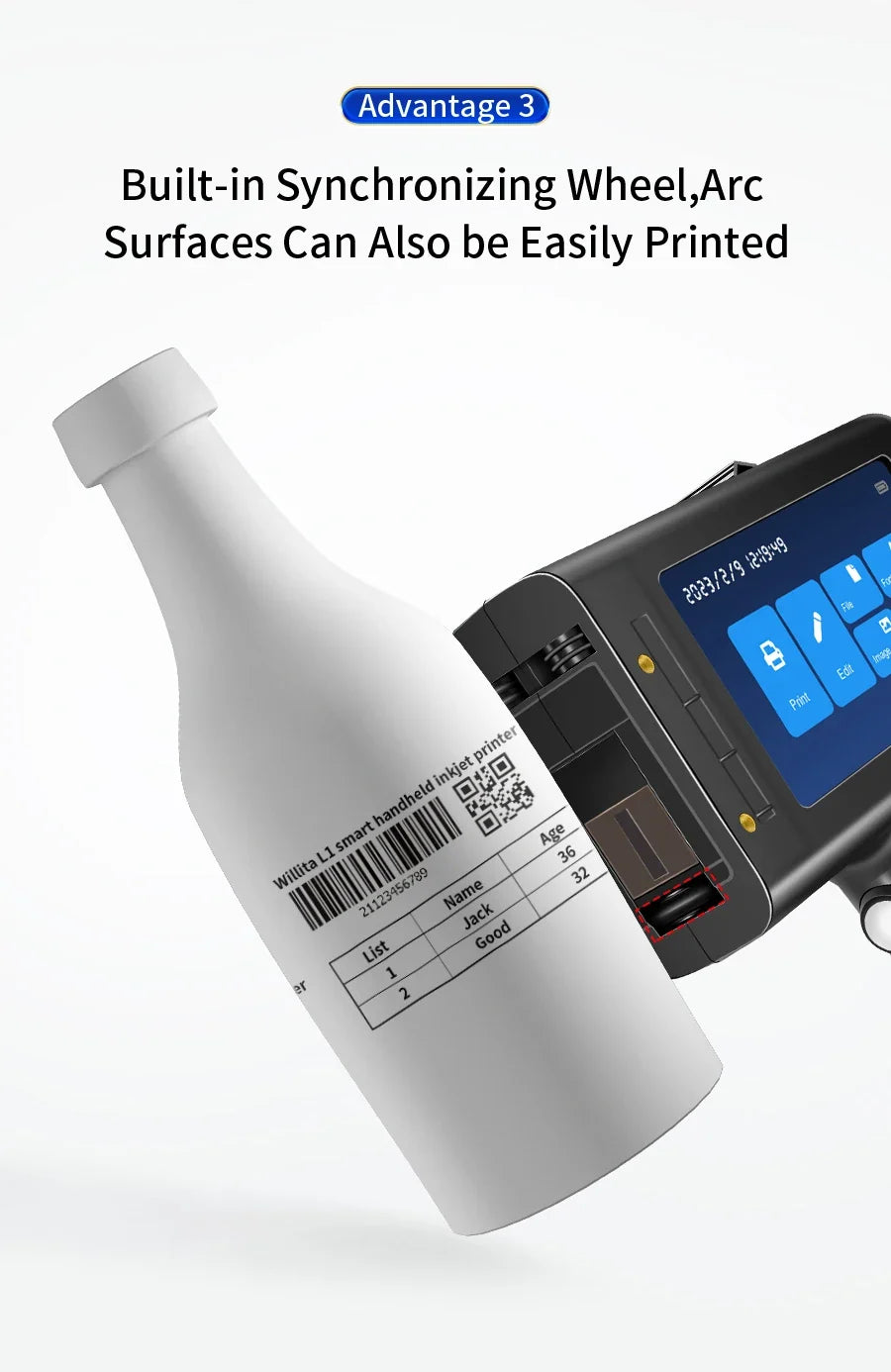 WILLITA Handheld Inkjet Coding Printer with 5-Inch Touchscreen