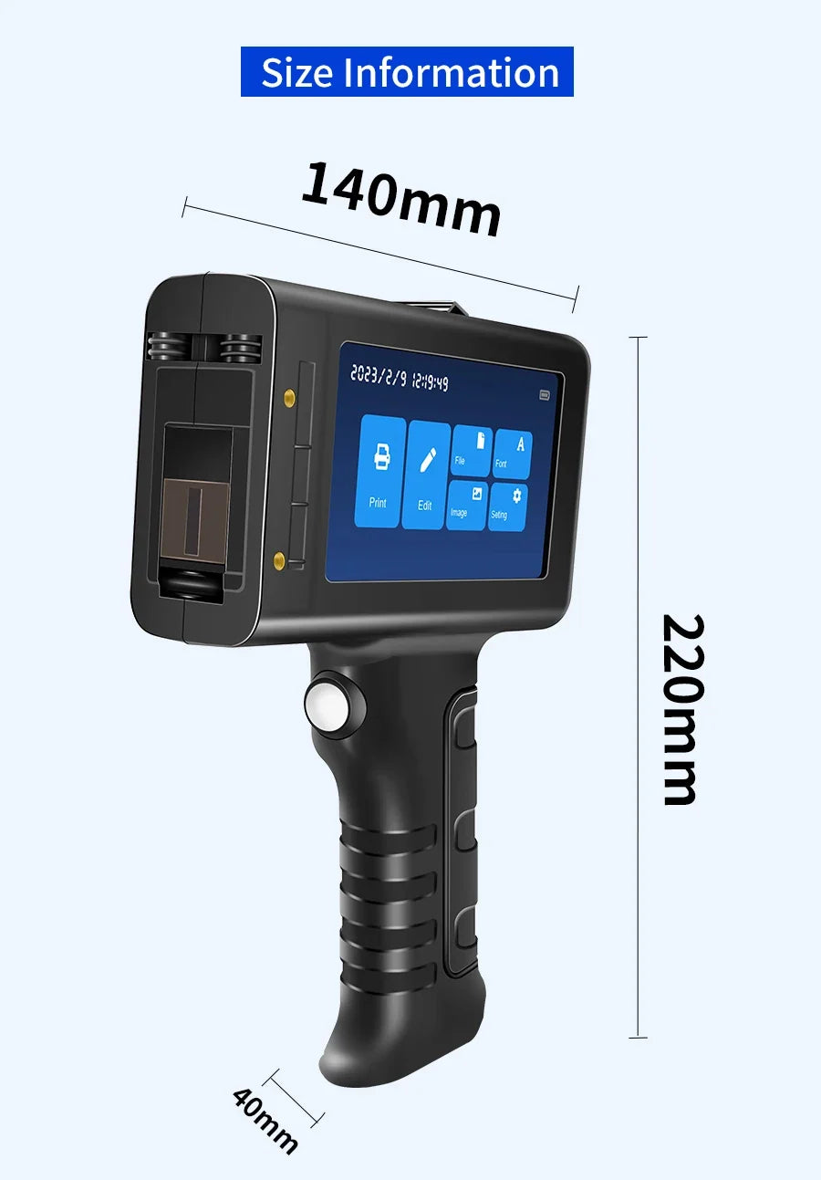 WILLITA Handheld Inkjet Coding Printer with 5-Inch Touchscreen