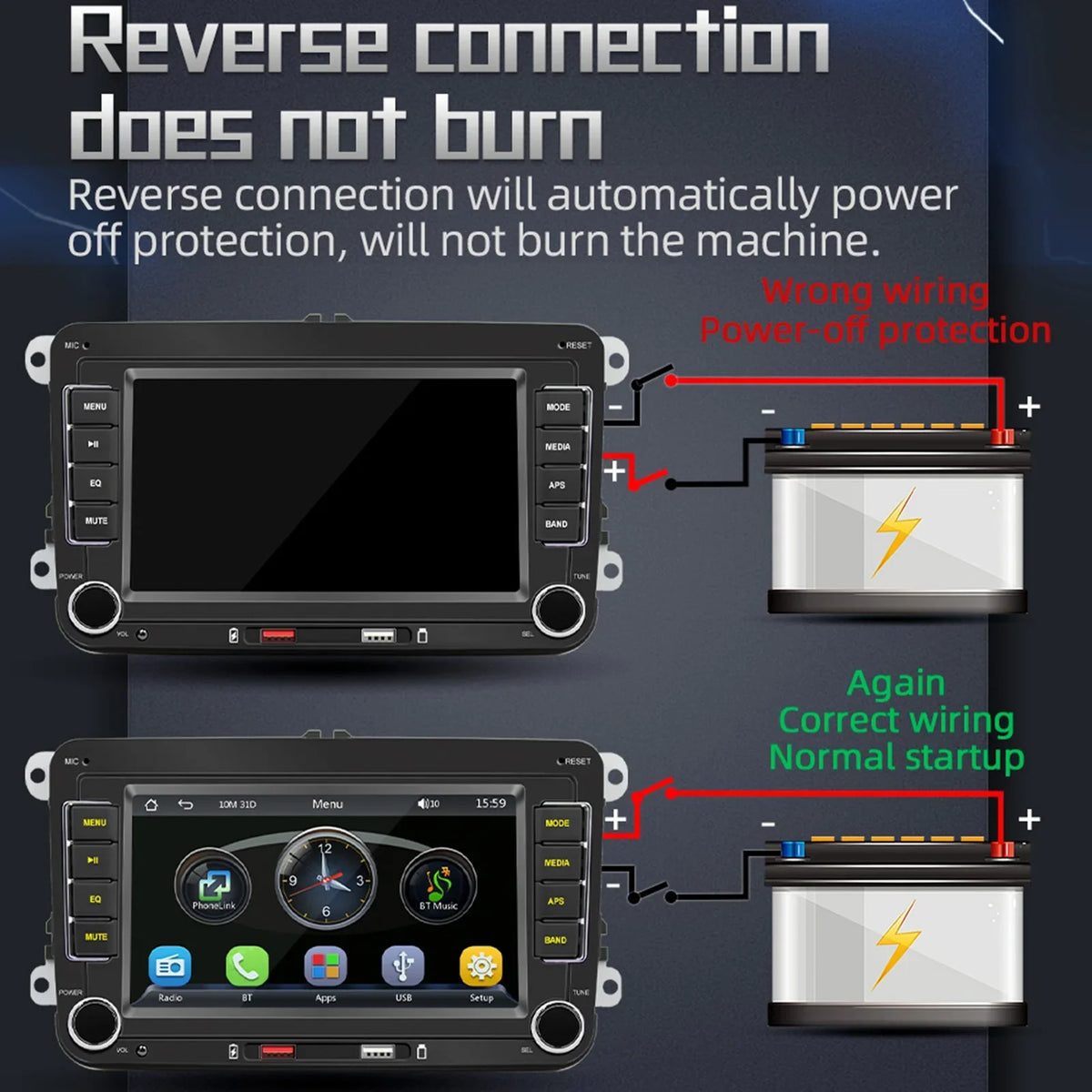 7-Inch Touchscreen Car Stereo with Apple CarPlay & Android Auto