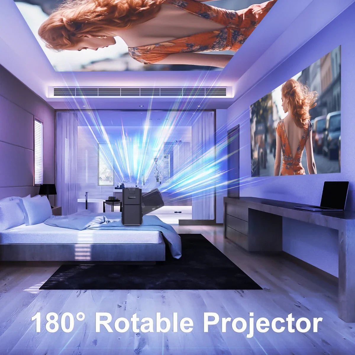 HY320 Mini Android Projector with WiFi & Auto Keystone