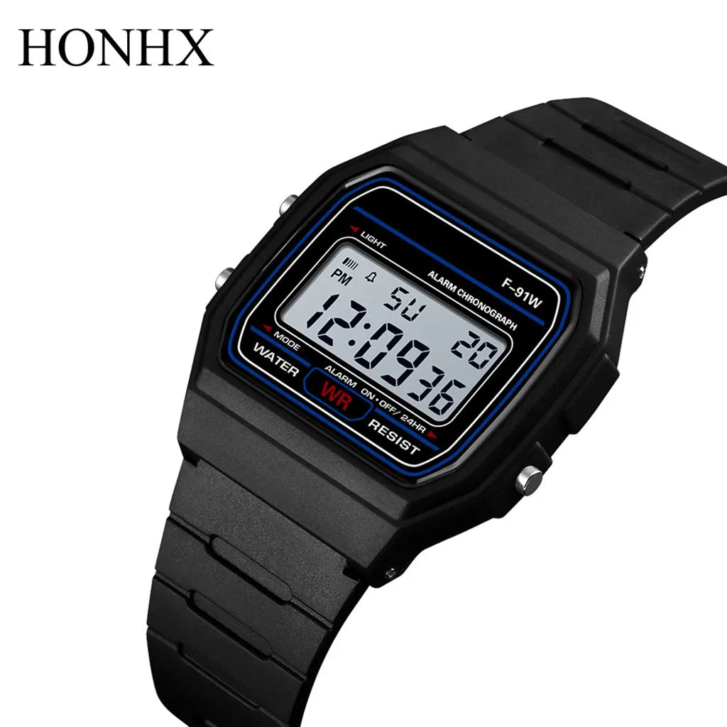 Men’s Military-Style LED Digital Watch with Silicone Band