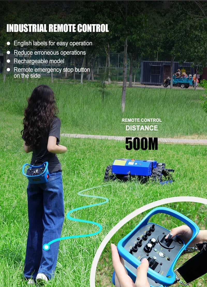 Remote-Control Lawn Mower – 224cc Petrol, 550mm Cutting Width