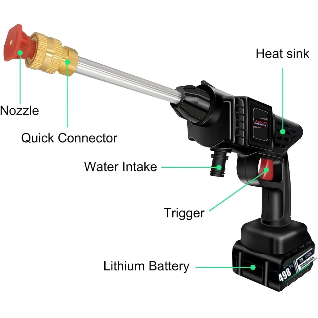 Cordless Car Wash Spray Gun – Battery & Adapter Not Included