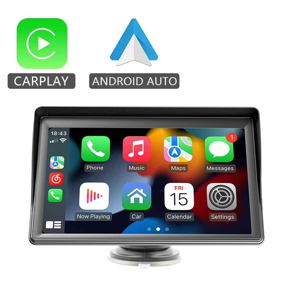 7-Inch Portable Wireless Apple CarPlay & Android Auto Screen