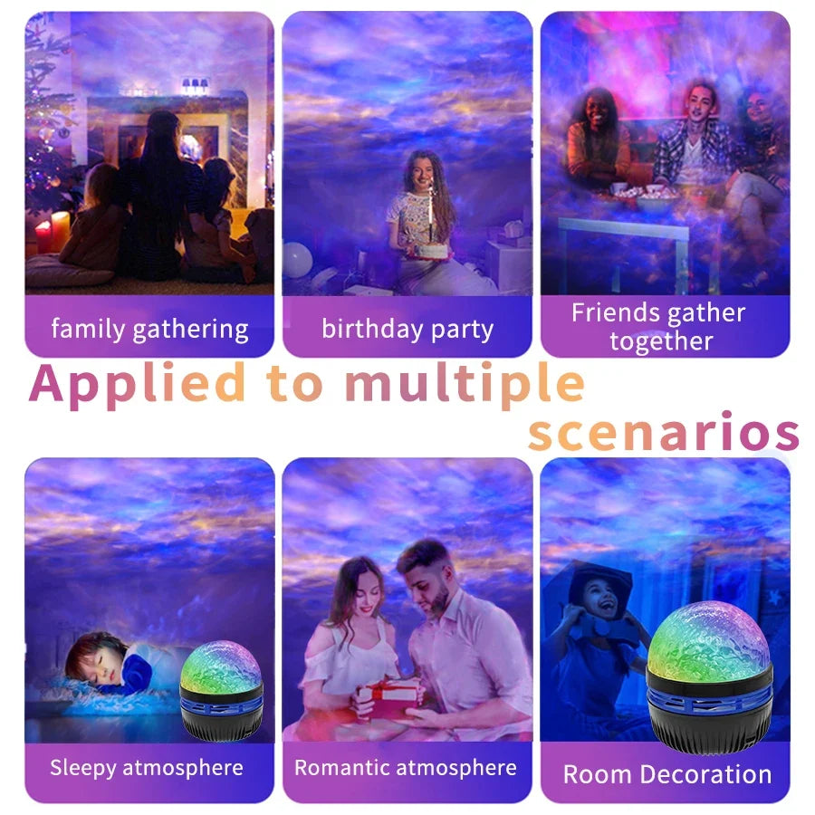 USB Projection Lamp – Aurora, Water & Star-Moon Options