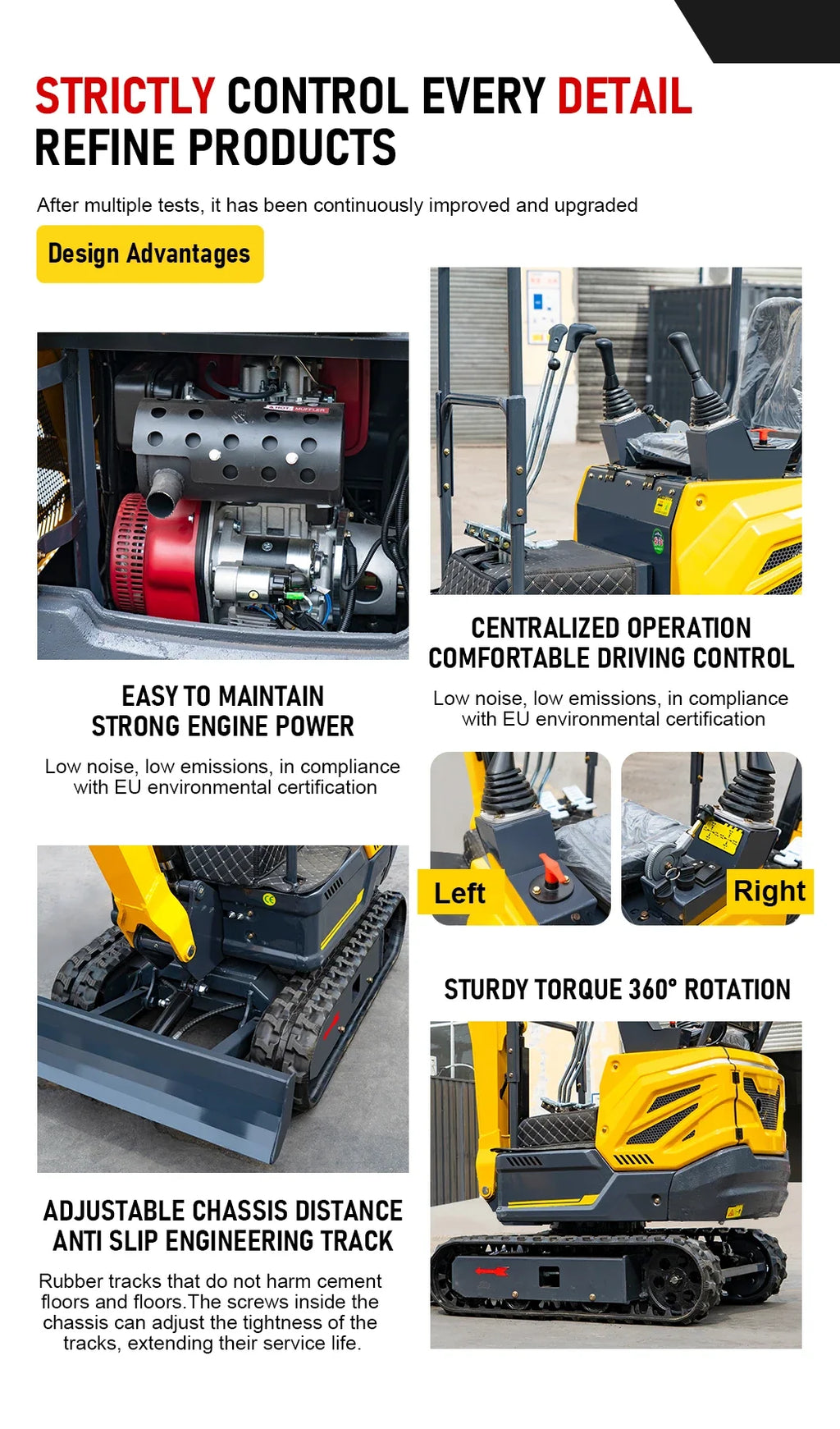 1 Ton Mini Excavator with Custom Color Options