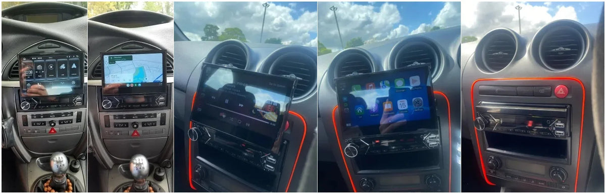 7-Inch Retractable Single-DIN Car Stereo with CarPlay & Android Auto