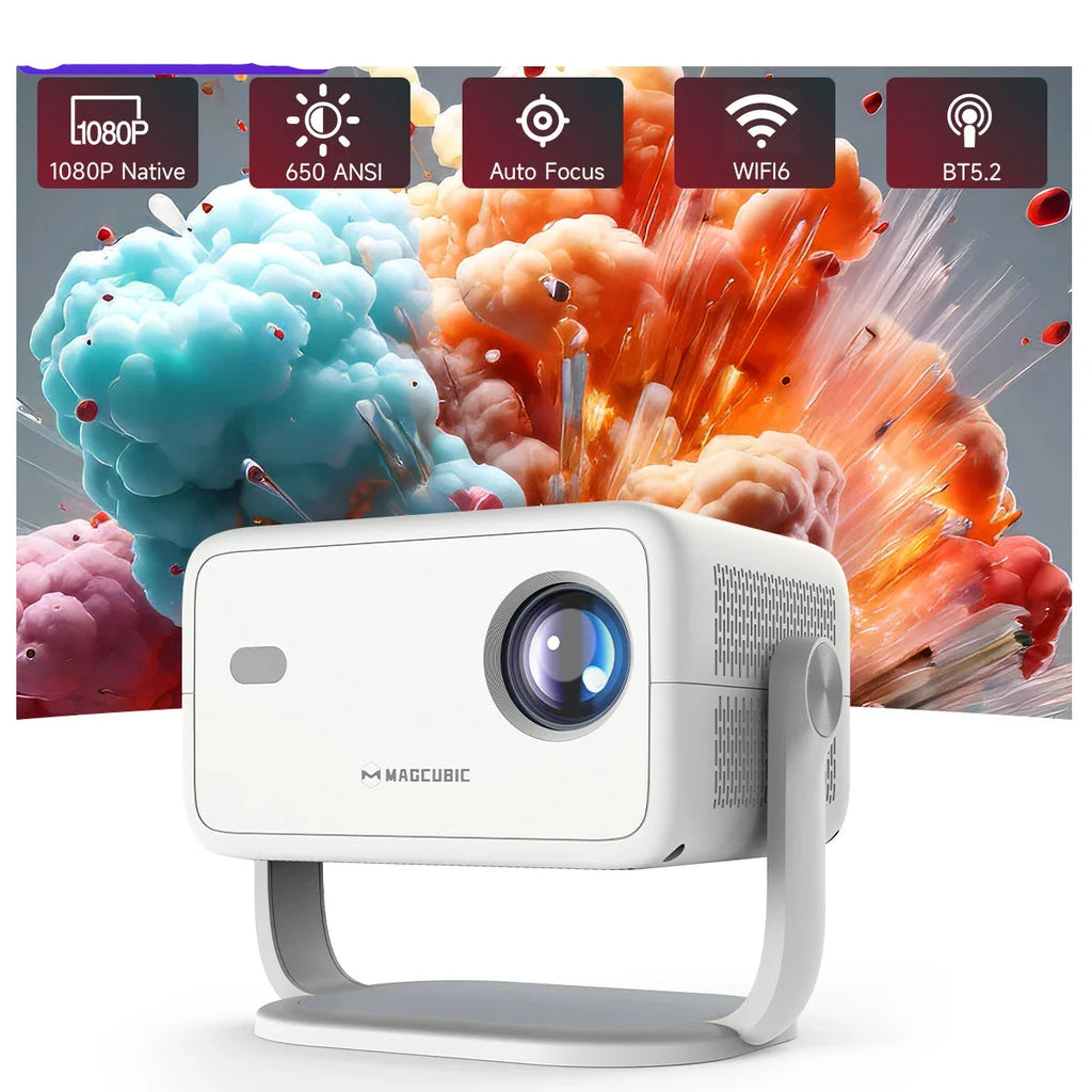 White Portable Android Projector with HDMI & Bluetooth