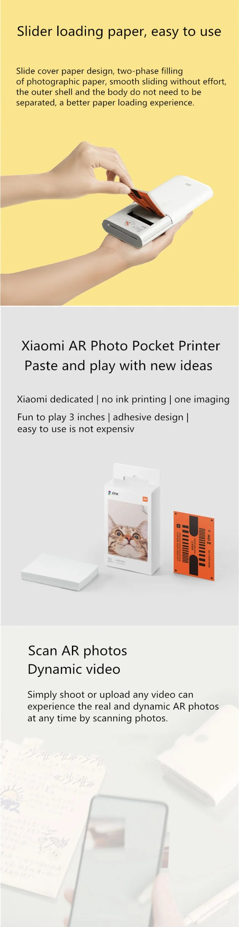Portable Mini Photo Printer & Paper Refill Options
