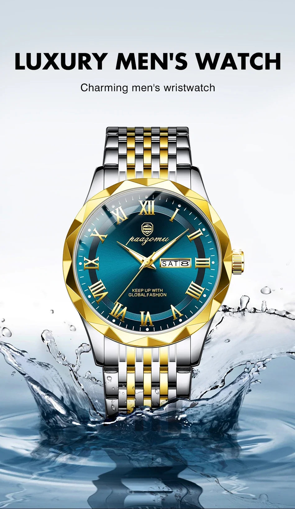 Men’s Minimalist Quartz Watch with Numberless Dial – Model 6367