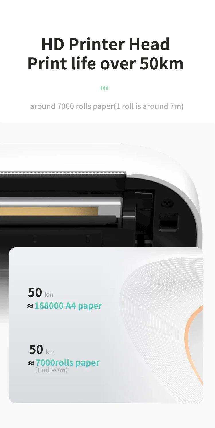 Portable A4 Bluetooth Thermal Printer & Paper Roll Option
