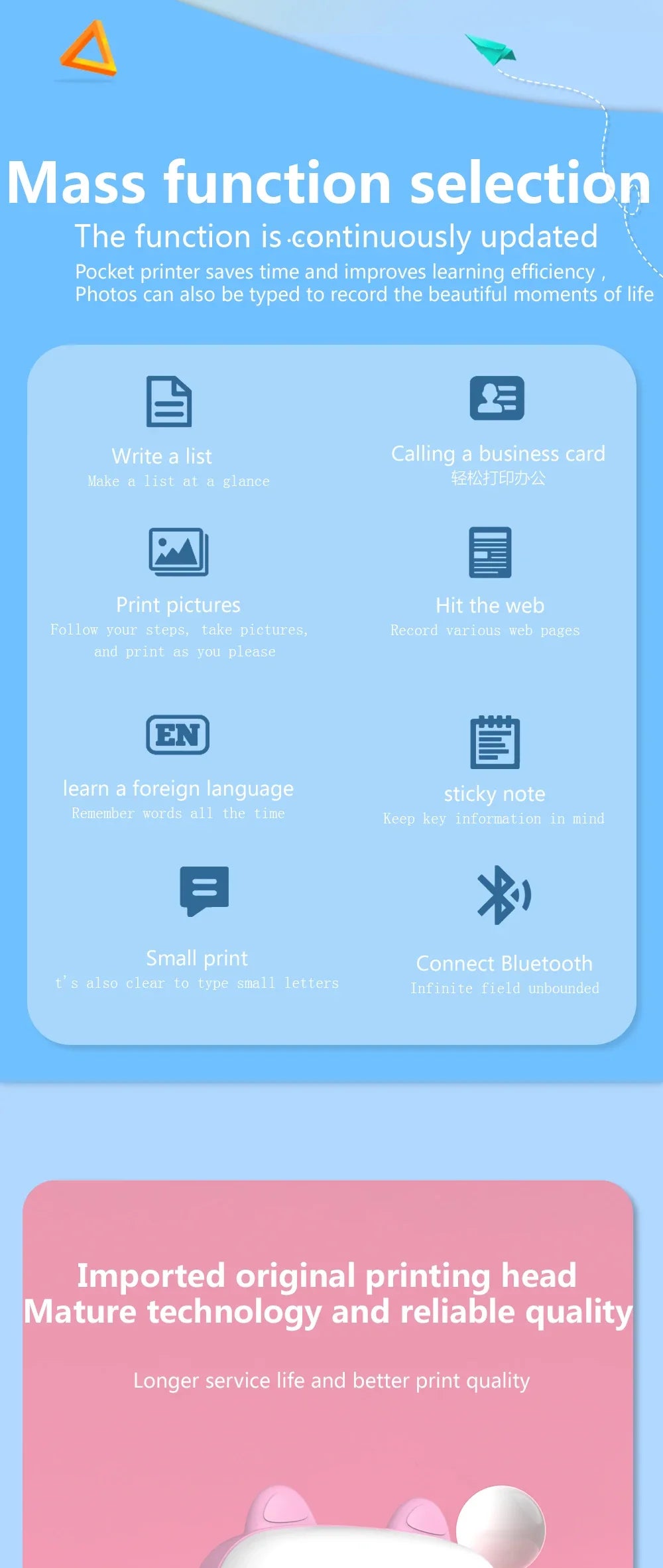 Mini Bluetooth Thermal Printer & Paper Refill Options