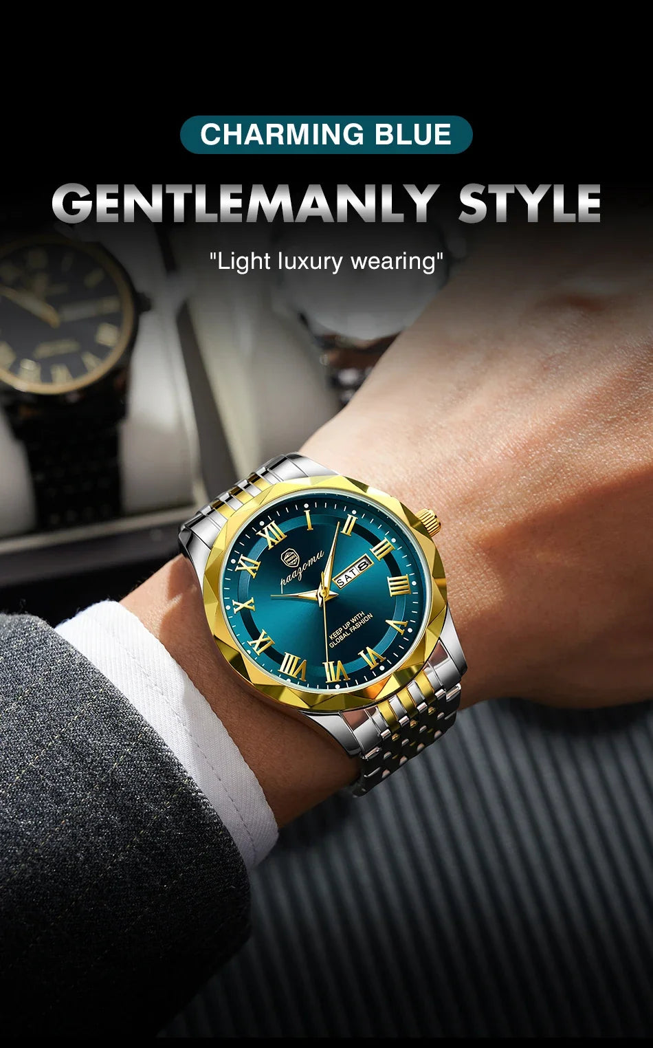 Men’s Minimalist Quartz Watch with Numberless Dial – Model 6367