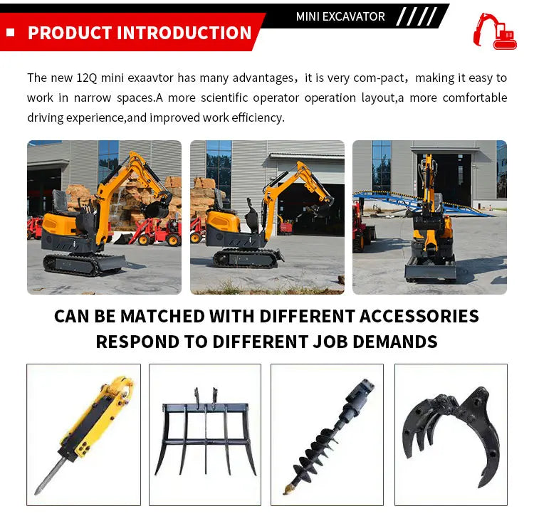 1.2 Ton Mini Excavator for Landscaping & Farming