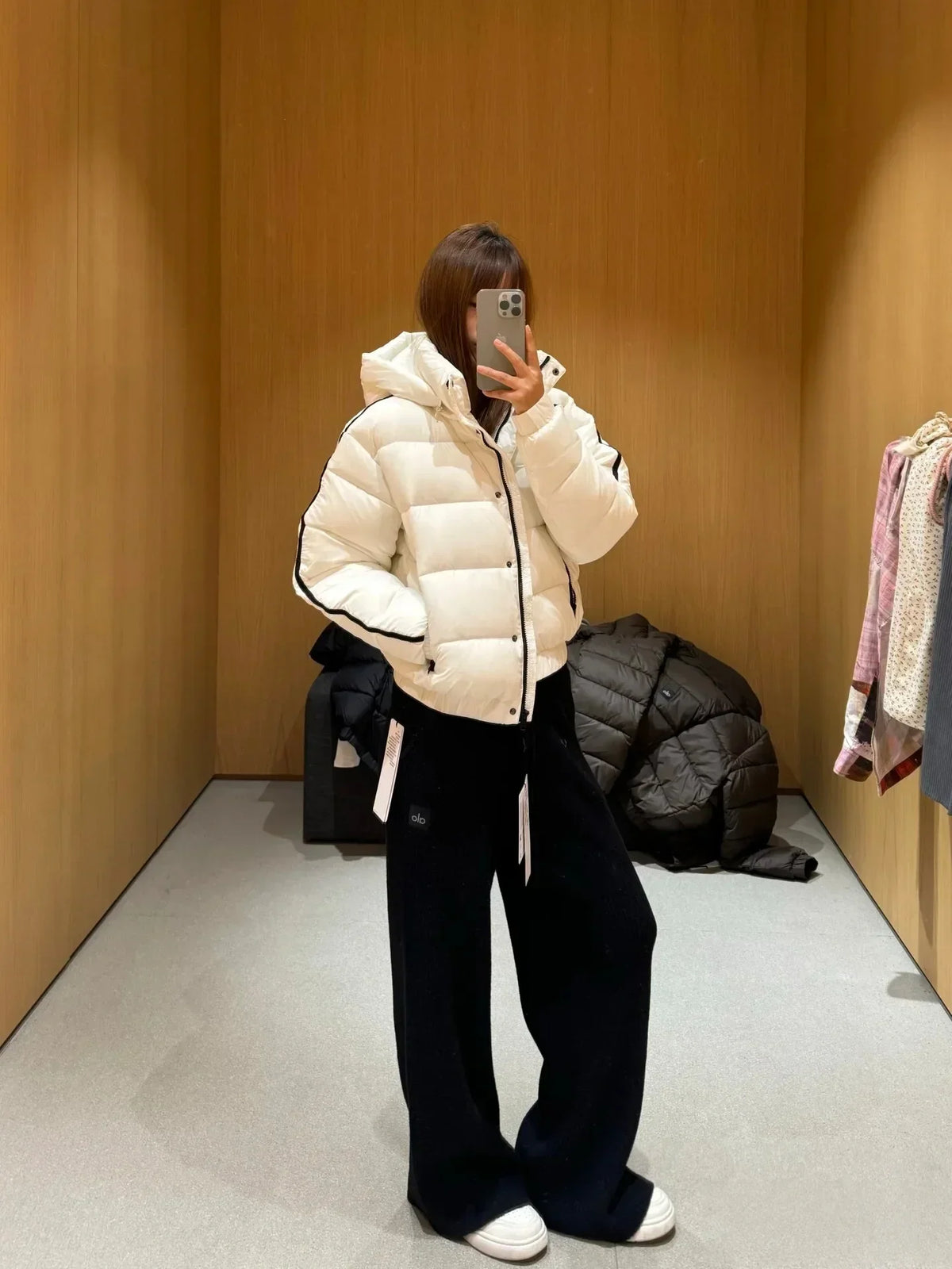 White Winter Jacket for Women – Hooded Thick Warm Padded Coat