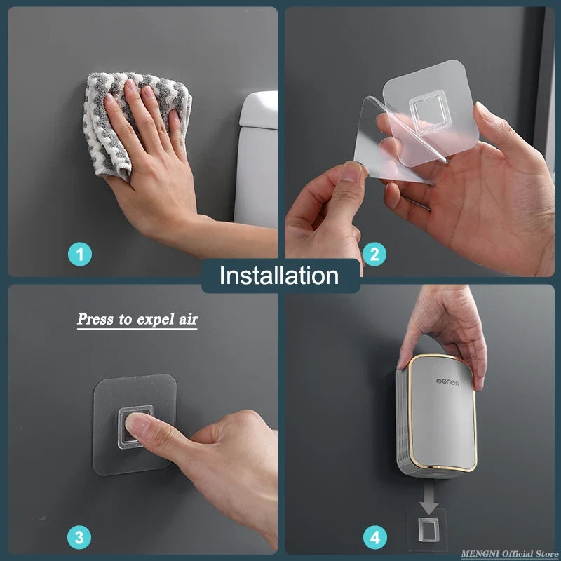 Wall-Mounted Toilet Brush Set with Draining Holder