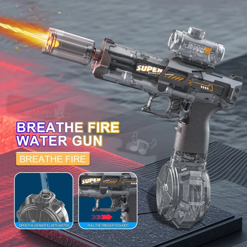 Electric Toy Water Gun with Light – Black or Blue