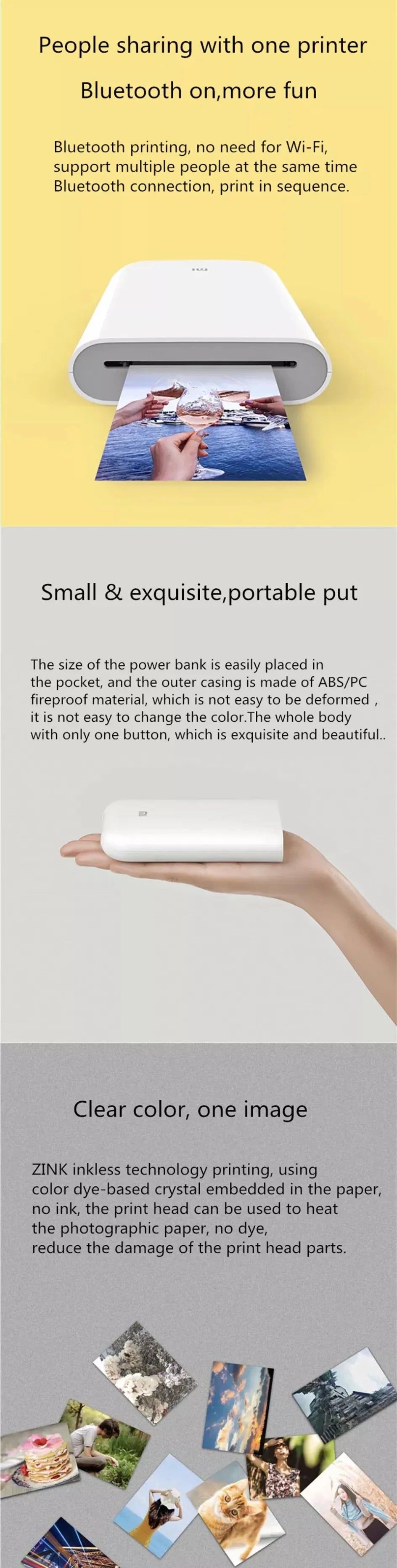 Portable Mini Photo Printer & Paper Refill Options