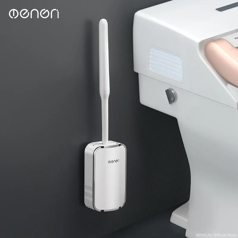 Wall-Mounted Toilet Brush Set with Draining Holder
