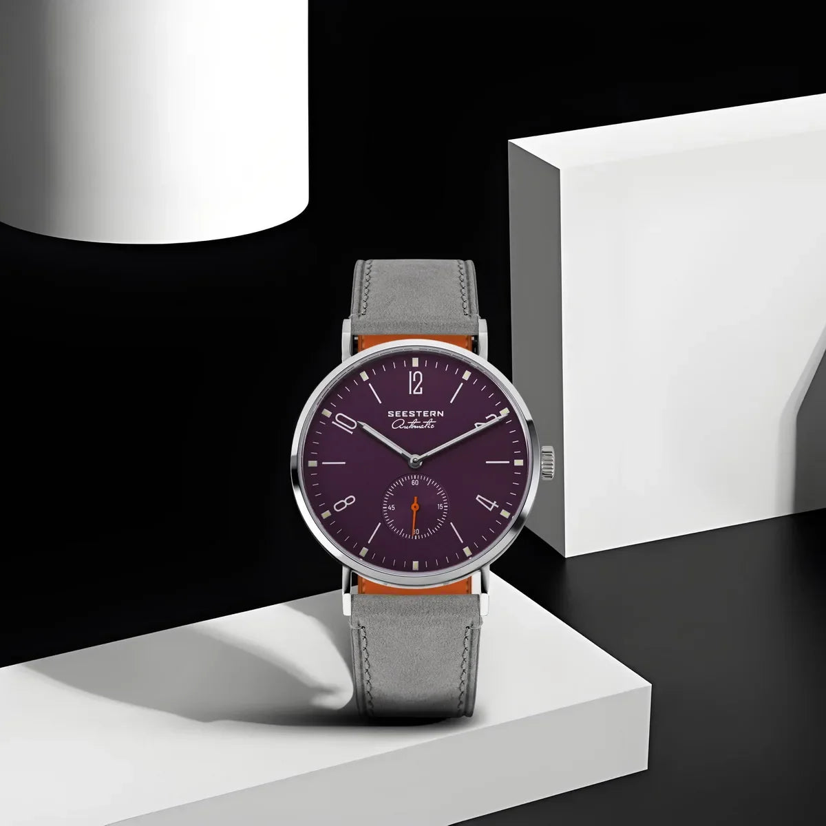 SEESTERN S382 Men’s Automatic Dress Watch with Leather Strap