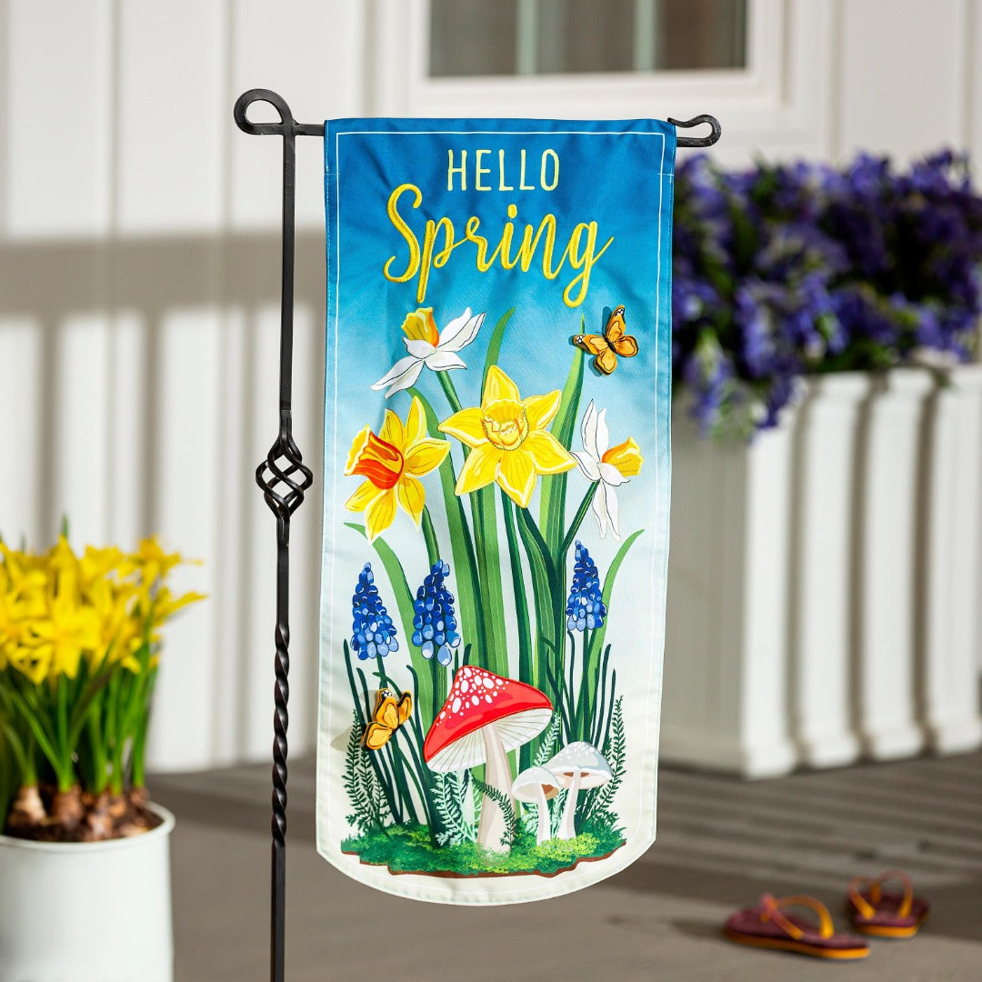 Spring Floral Haven Long Garden Flag 2 Sided