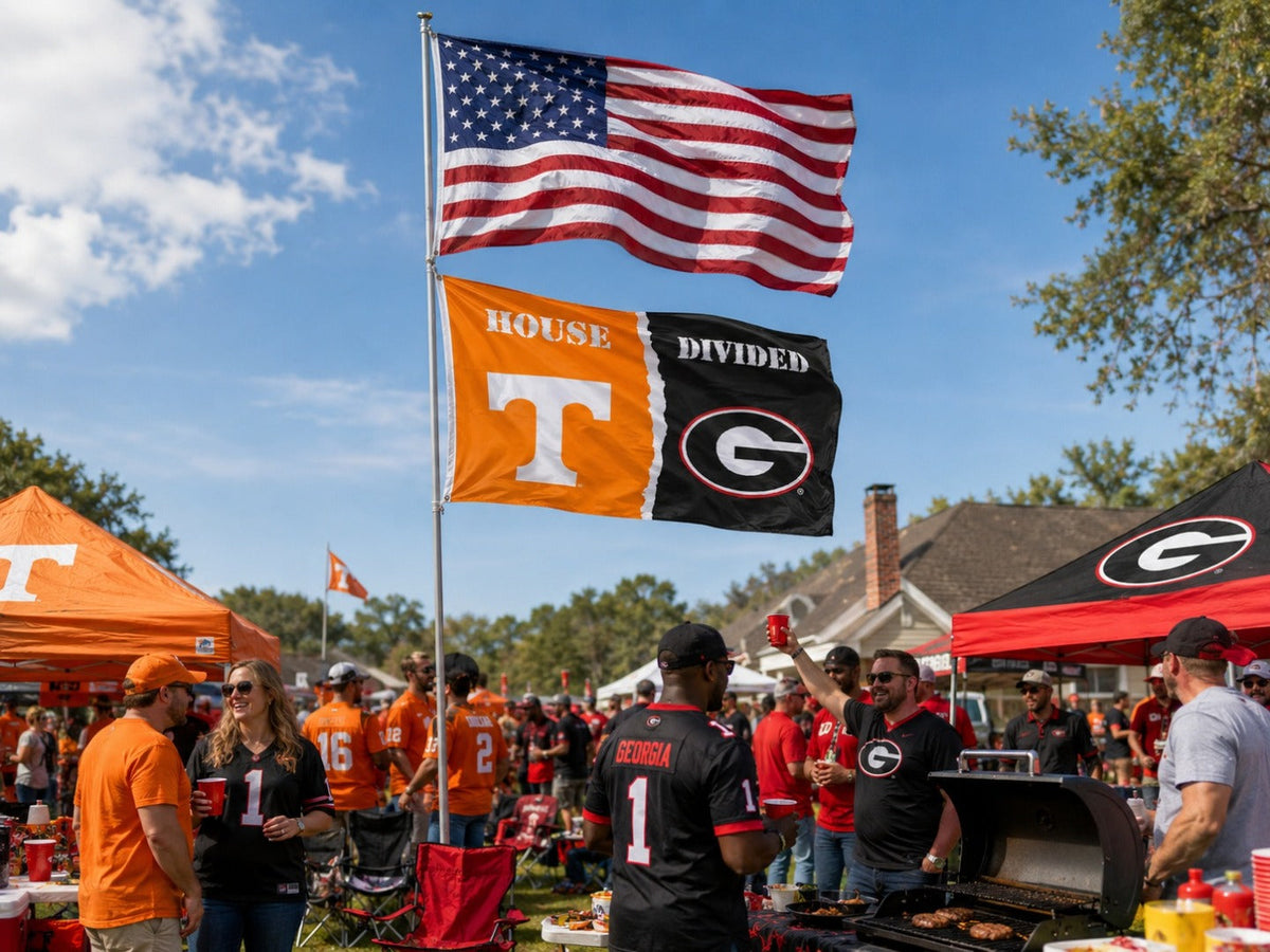 Tennessee - Georgia House Divided 2 Sided 3x5 Flag