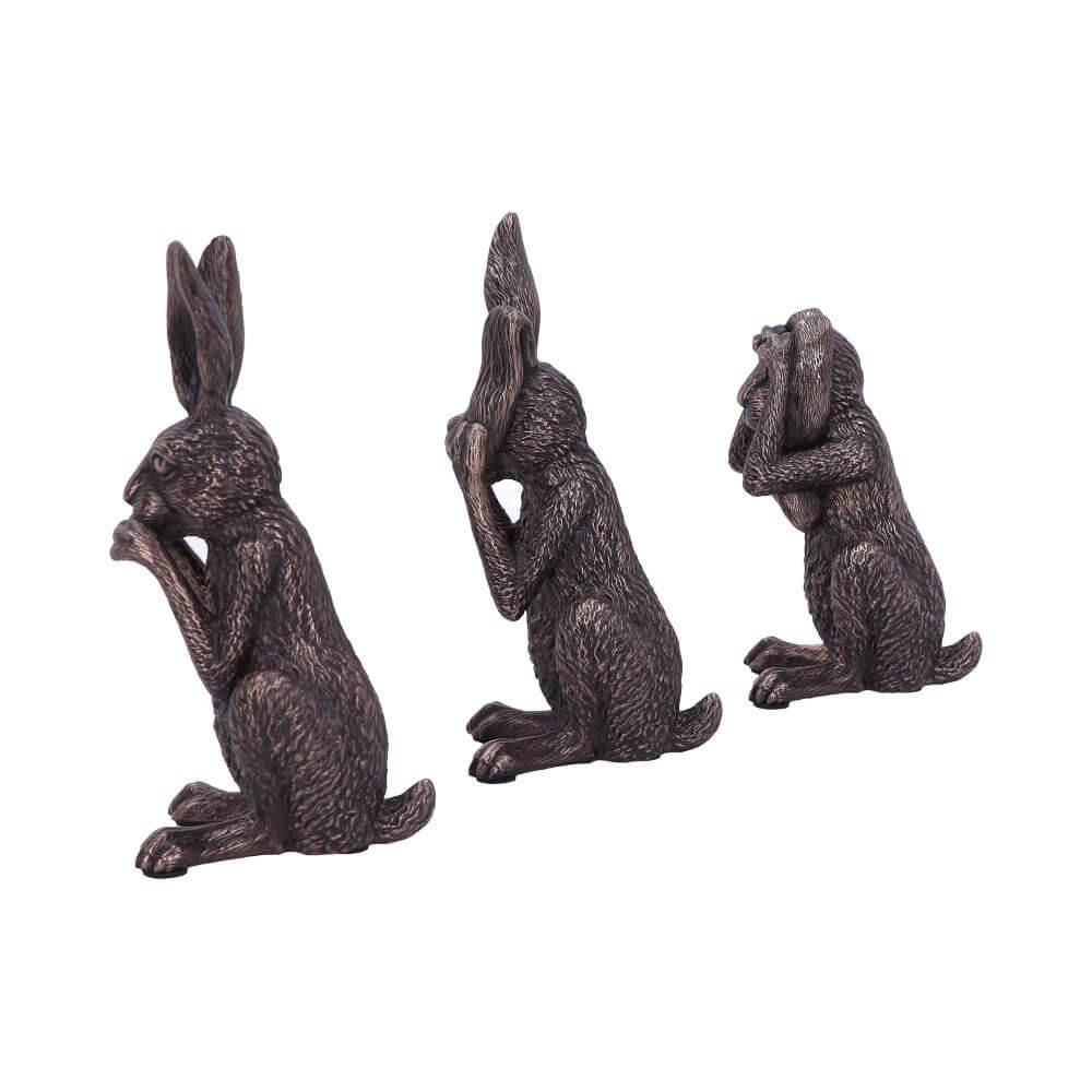 Three Wise Hares Figurines