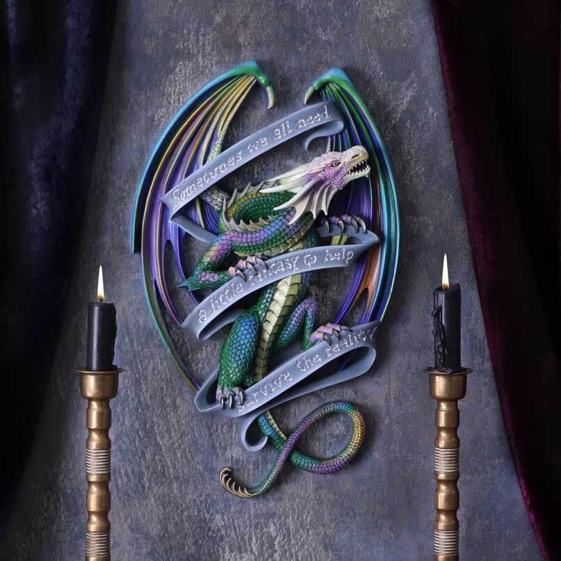 'Sometimes' Dragon Plaque by Anne Stokes