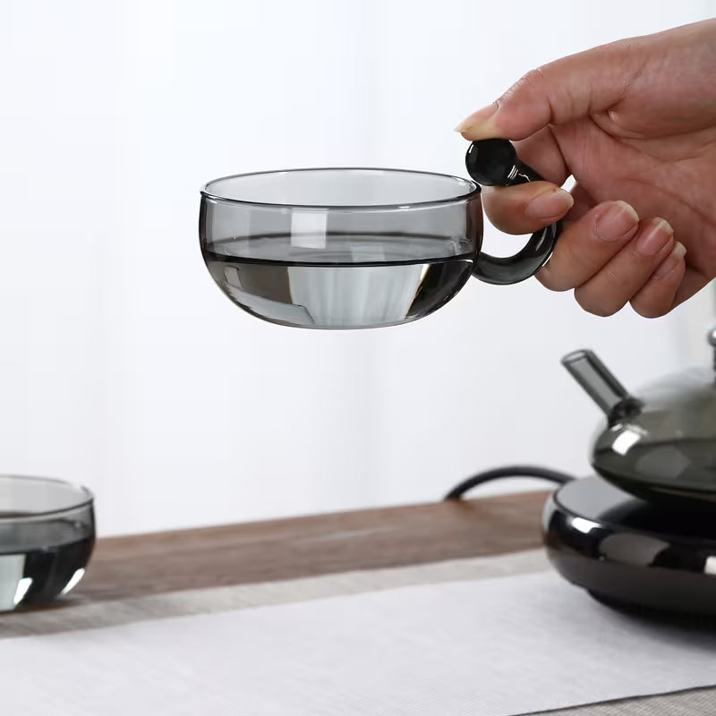 20.3 oz Heat-Resistant Glass Tea Set with 4 Cups