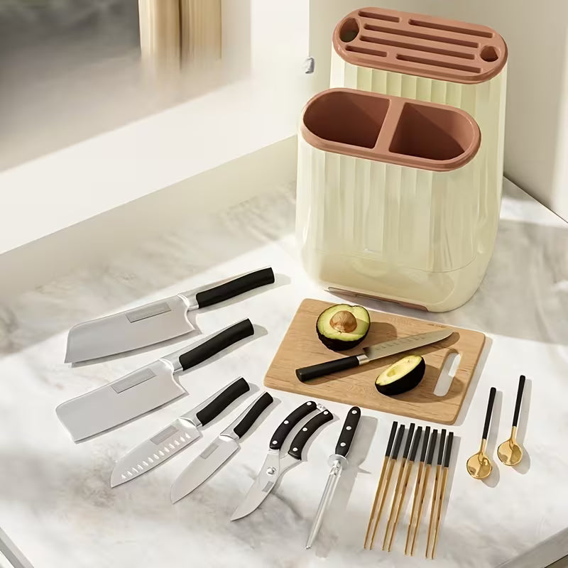 Countertop Utensil Organizer with Chopping Board Stand