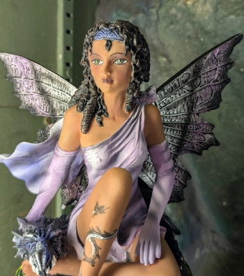 Fairy with Black Dragon Figurine