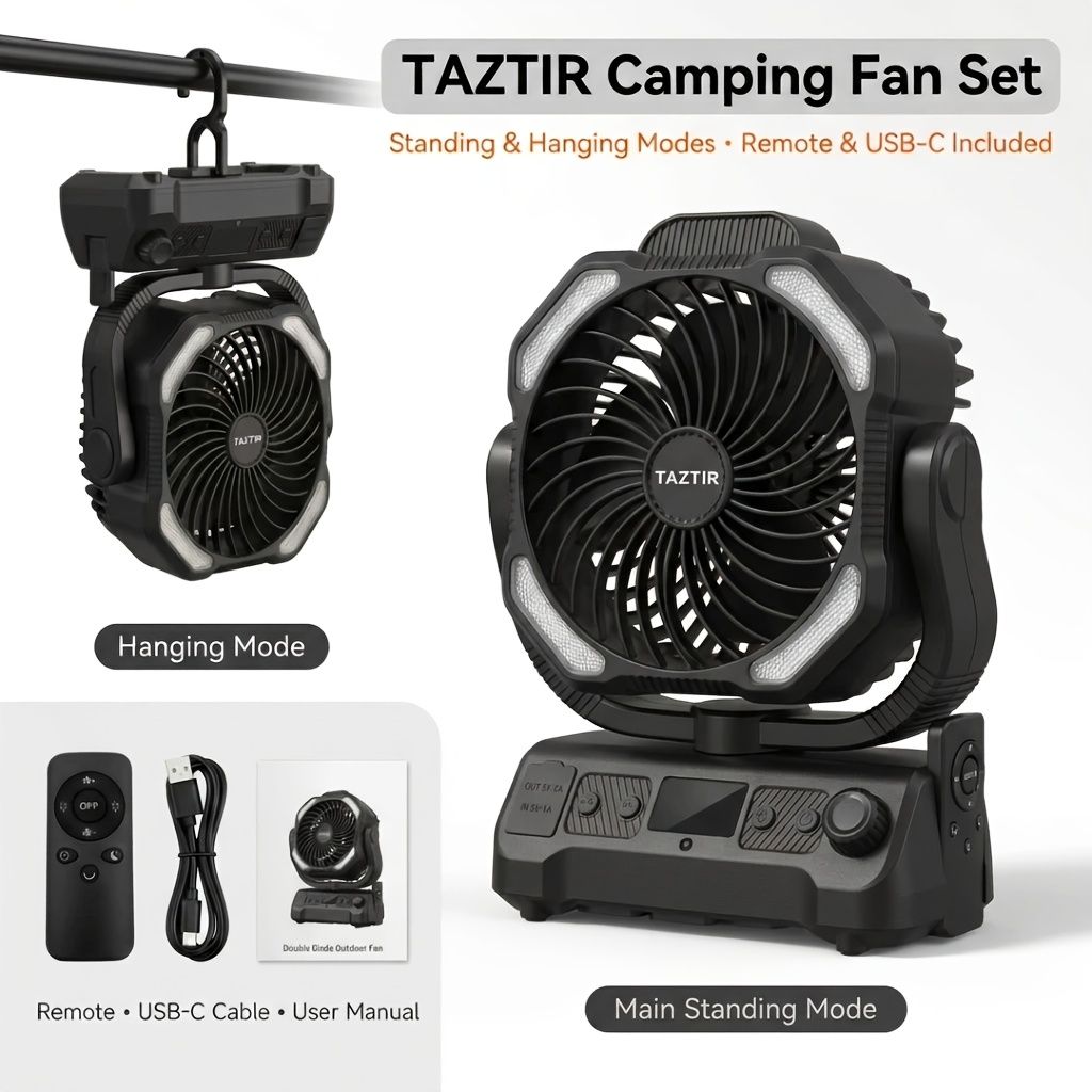 Portable Camping Fan Humidifier Lantern Power Bank