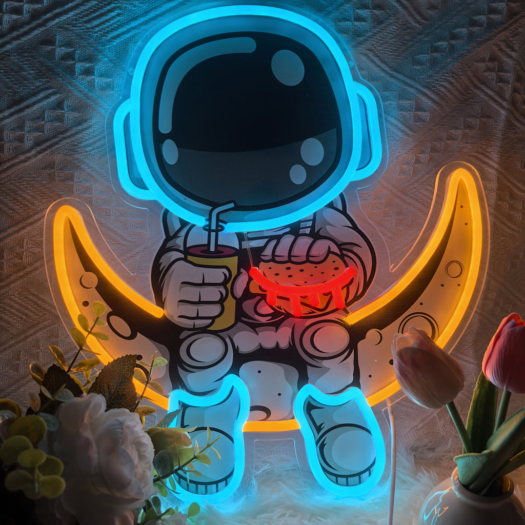Astronaut Neon Sign USB Wall Decor