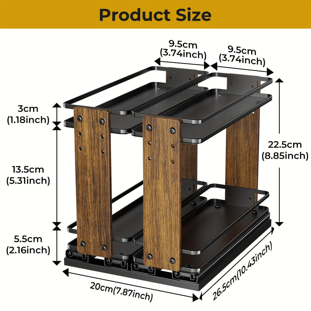 2-Piece Double Tier Pull Out Spice Rack