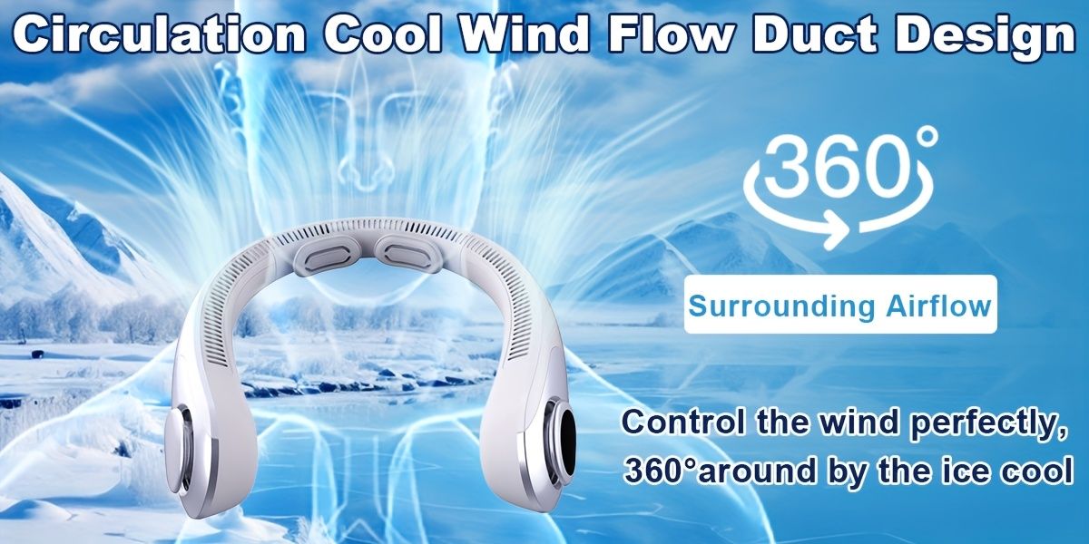 Bladeless Neck Fan 5000mAh 360° Cooling