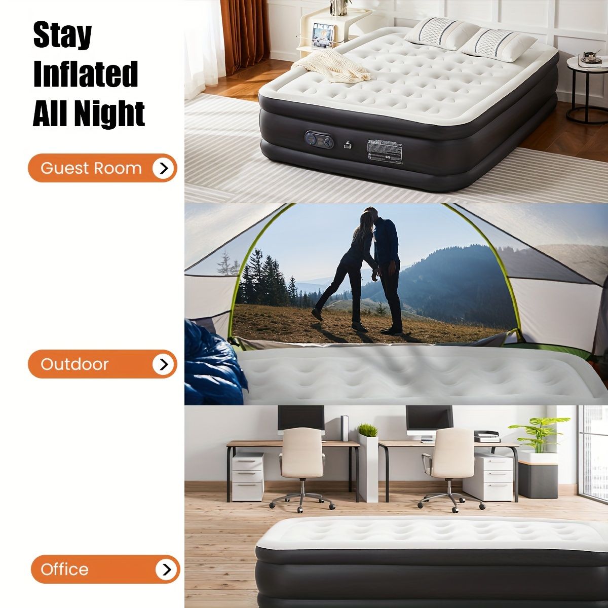 Coil Beam Air Mattress with Plush Velvet Top