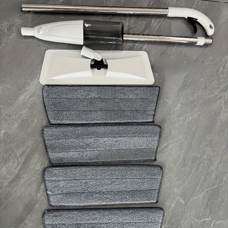 Microfiber Spray Mop with 4 Reusable Pads and Scraper