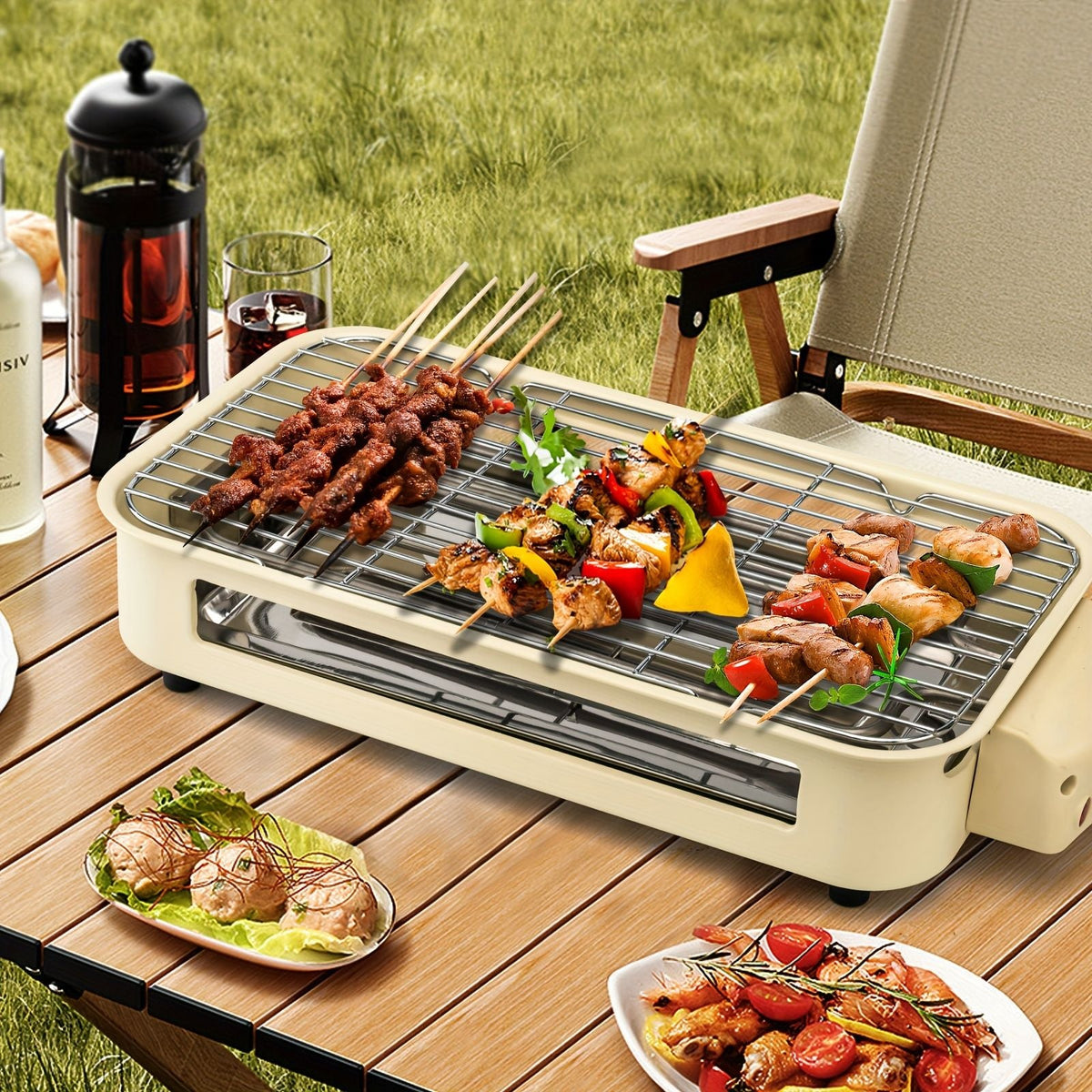 1700W Smokeless Electric Indoor Grill with Removable Non-Stick Plate